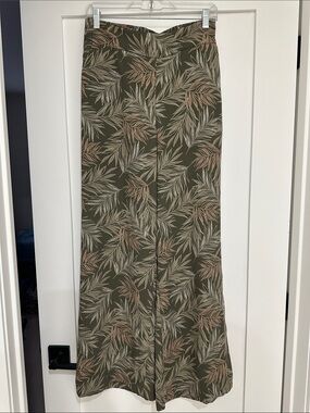 a new day Olive and Tan Palm-Print Maxi Skirt